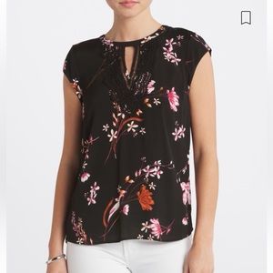 Danielrainn Quin cap sleeve mixed material top size Medium